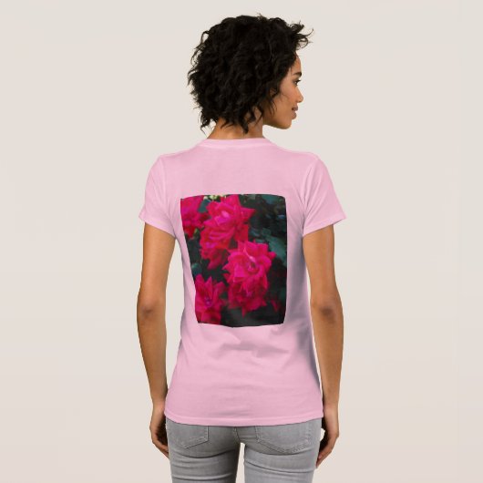 LADIES ROSE DOUBLE SIDED T - SHIRT (Schwarz voll)