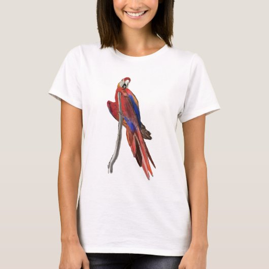Ladies t-shirt with scarlet macaw design (Vorderseite)