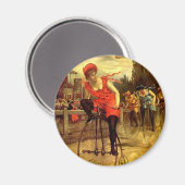 LADIES VINTAGE RADFAHRRADFAHRRAD MAGNET (Vorderseite/Rückseite)