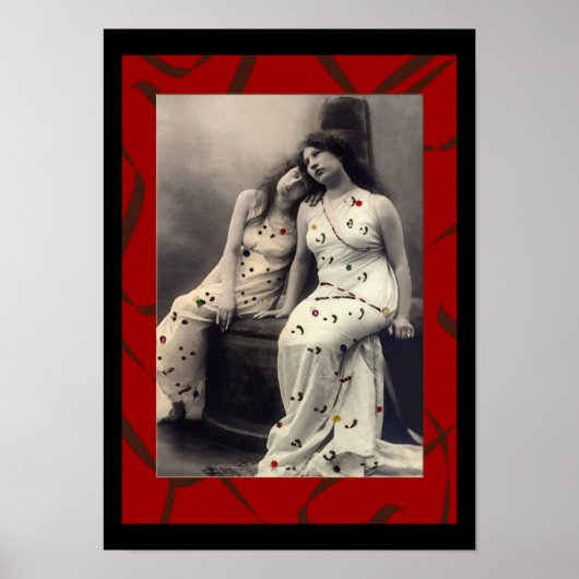 Ladies with long hair  Victorian image Poster (Vorne)