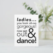 LadiesBathroomSign.jpg Postkarte (Stehend Vorderseite)