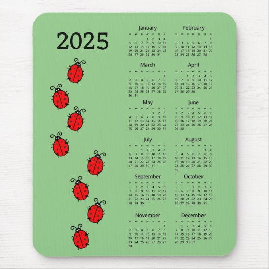 Ladiy Bugs 2025 Calendar Mousepad (Vorne)