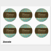 Ladonna Damask Brown Topaz Runder Aufkleber (Blatt)