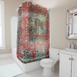 Ladrilho vermelho manchado com tinta spray duschvorhang