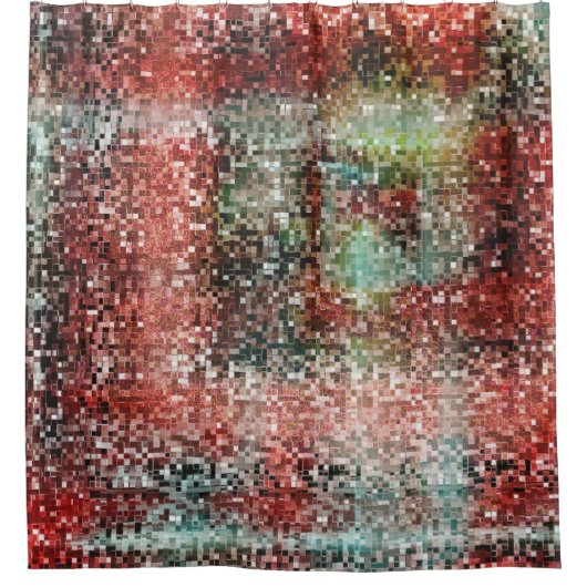 Ladrilho vermelho manchado com tinta spray duschvorhang (Vorderseite)