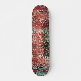 Ladrilho vermelho manchado com tinta spray skateboard