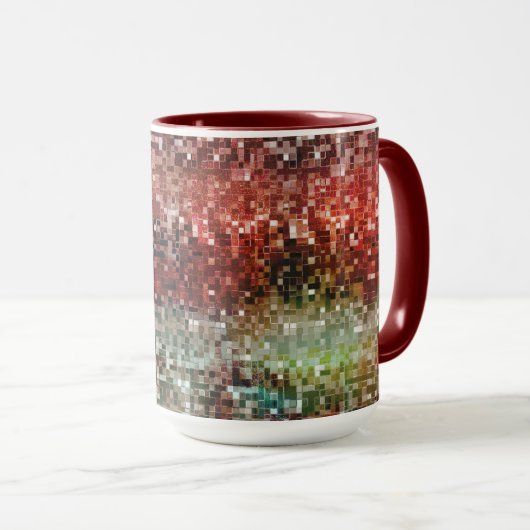 Ladrilho vermelho manchado com tinta spray tasse (VorderseiteRechts)