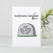 lädt mit Grabsteinart ein Einladung (Stehend Vorderseite)