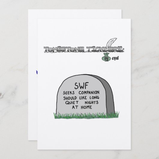 lädt mit Grabsteinart ein Einladung (Vorne/Hinten)