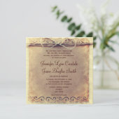 Lädt rustikales Land beunruhigte Vintage Hochzeit Einladung (Stehend Vorderseite)