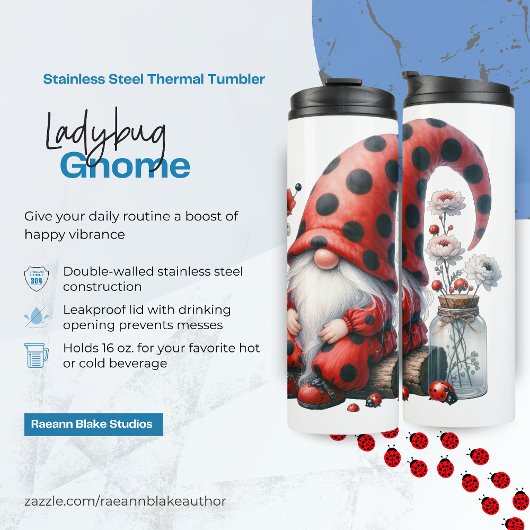 Ladtbug Gnome Thermal Tumbler Thermosbecher