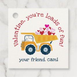 Ladung Fun Dump Truck Valentine Geschenkanhänger