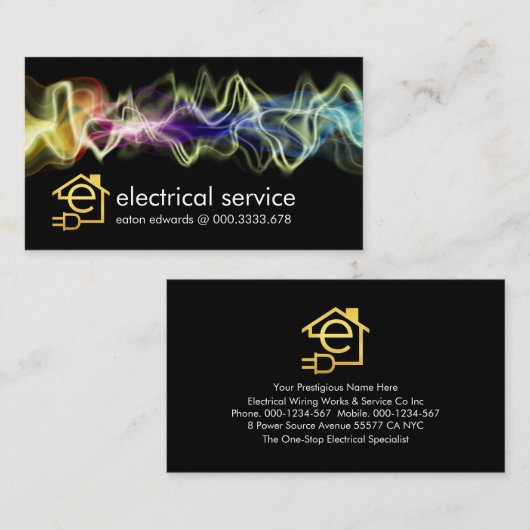 Ladung für elektrische Wellenbeleuchtung Visitenkarte (Vorne/Hinten)