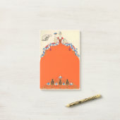 LADUNG IN ORANGE DRESS, FASHION COSTUME MAKEUP ART POST-IT KLEBEZETTEL (Auf Schreibtisch)