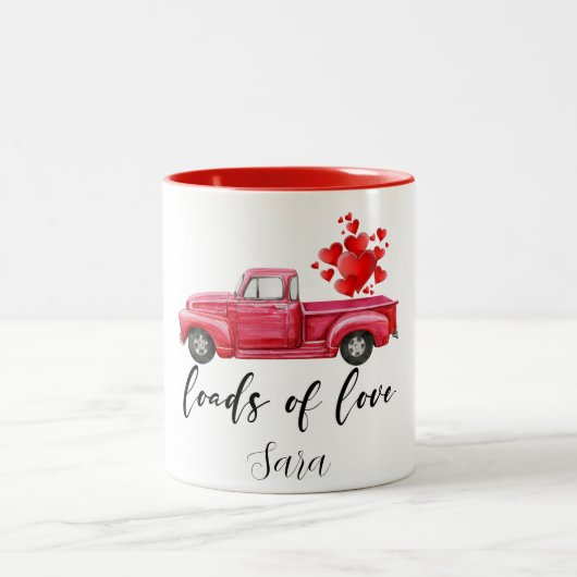 Ladung Liebe - Valentinstag Niedlicher Girl Friend Zweifarbige Tasse (Mittel)
