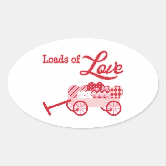 Ladung Liebe Valentinstag Ovaler Aufkleber (Vorderseite)