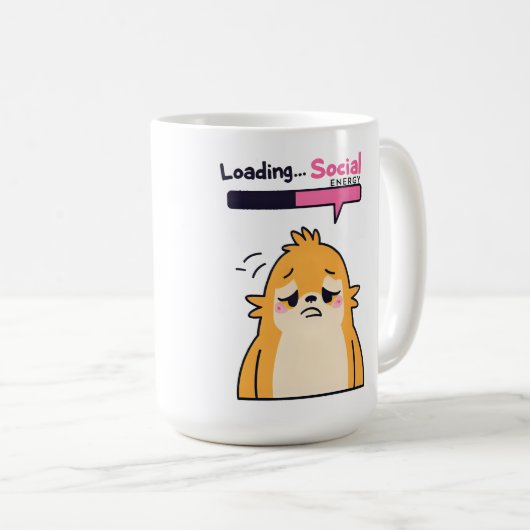 Ladung... Soziale Energie - Niedlicher, müde Doodl Kaffeetasse (VorderseiteRechts)