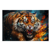 Ladung Tiger Glänzendes Poster Wandkunst (Vorderseite)