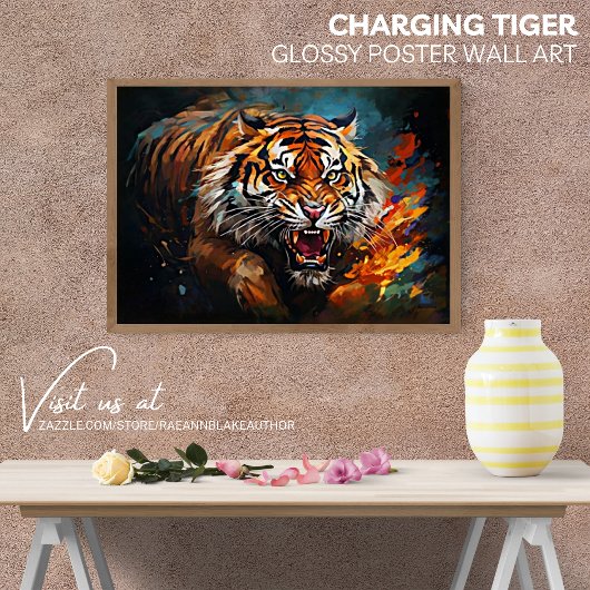 Ladung Tiger Glänzendes Poster Wandkunst