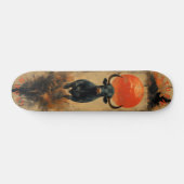 Ladung unter fierigem Sonnenuntergang, Retro-Power Skateboard (Horizontal)