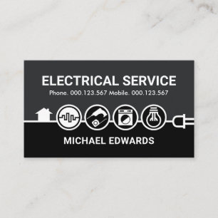 Ladung von Powern für elektrische Icons Visitenkarte