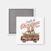 Ladung von Weihnachts-Tschernobschen in Red Truck Magnet (Vorderseite/Rückseite)