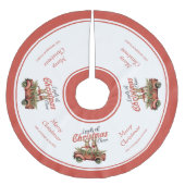 Ladung von Weihnachts-Tschernobschen in Red Truck Polyester Weihnachtsbaumdecke (Vorderseite)