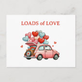 Ladungen Liebe - Vintage Car Heart Balloon Postkar Postkarte (Vorderseite)