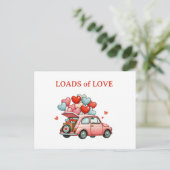 Ladungen Liebe - Vintage Car Heart Balloon Postkar Postkarte (Stehend Vorderseite)