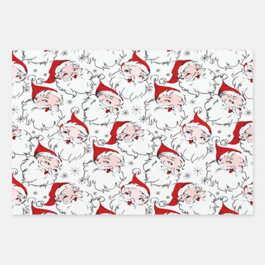 Ladungen Retro Santas Geschenkpapier Set (Vorderseite 3)