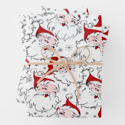 Ladungen Retro Santas Geschenkpapier Set (Beispiel)
