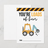 Ladungen Spaß Kinder Bau Valentine Card Dankeskarte (Vorne/Hinten)