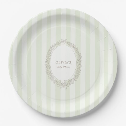 Laduree Französischer Kaffee Bonjour Bebe Grüner S Pappteller (Vorderseite)