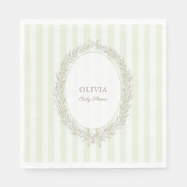 Laduree French Caffee Bonjour Bebe Green Stripe Serviette