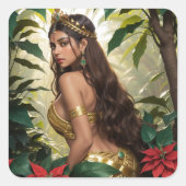 Lady Absinthe Quadratischer Aufkleber (Vorderseite)