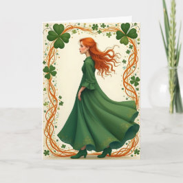 Lady am Green St. Patrick's Day Feiertagskarte