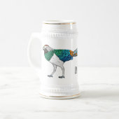 Lady Amherst-Cartoon Bierglas (Vorderseite Links)