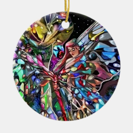 Lady and Butterfly! Keramikornament (Vorne)