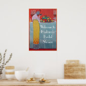 LADY AND FRUITS TABLE SET ART DECO POLTERABEND POSTER (Küche)