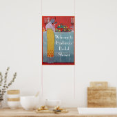 LADY AND FRUITS TABLE SET ART DECO POLTERABEND POSTER (Küche)