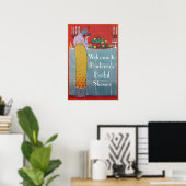 LADY AND FRUITS TABLE SET ART DECO POLTERABEND POSTER (Heimbüro)