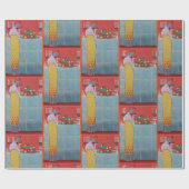 LADY AND FRUITS TABLE SET ART DECO SCHÖNHEIT GESCHENKPAPIER (Flach)