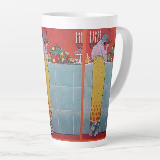 LADY AND FRUITS TABLE SET ART DECO SCHÖNHEIT MILCHTASSE (Rechte Ecke)