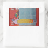 LADY AND FRUITS TABLE SET ART DECO SCHÖNHEIT RECHTECKIGER AUFKLEBER (Tasche)