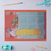 LADY AND FRUITS TABLE SET ART DECO SCHÖNHEIT SEIDENPAPIER (Basteln)