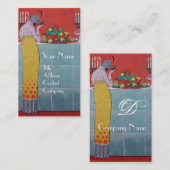 LADY AND FRUITS TABLE SET ART DECO WEDING PLANNER VISITENKARTE (Vorne/Hinten)