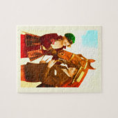 Lady and gent with Pferd Vintag art Puzzle (Horizontal)
