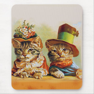 Lady and Gentleman, Cats, Unbekannter Künstler Mousepad