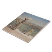 Lady and Girls on Ponte Nuovo Bridge, Verona Fliese (Seite)