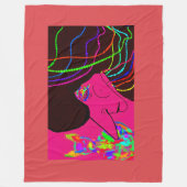 Lady and Her Magical Rainbow Doll  Fleecedecke (Vorderseite)